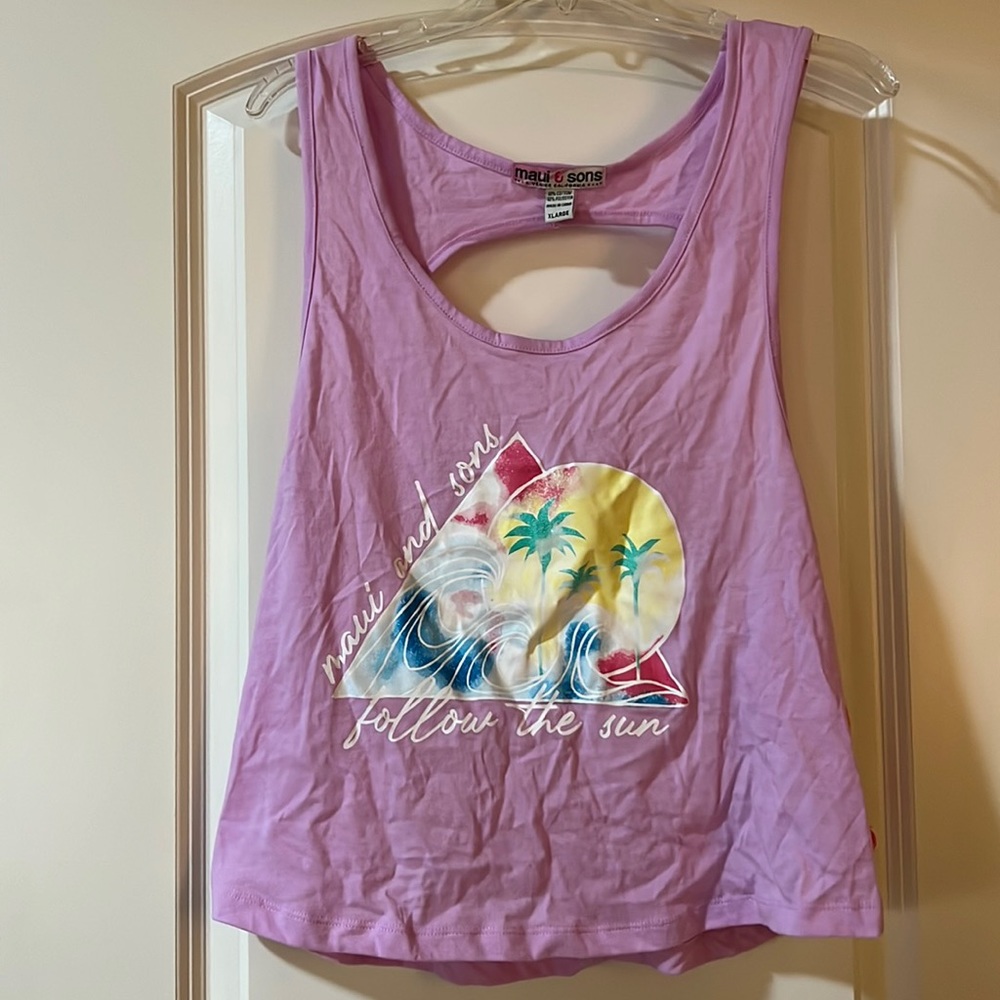 Maui & Sons XL Purple Top w/open back NWT